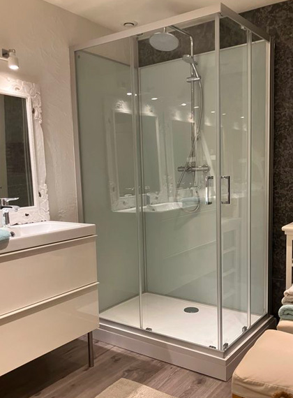 Pose cabine de douche salle de bain